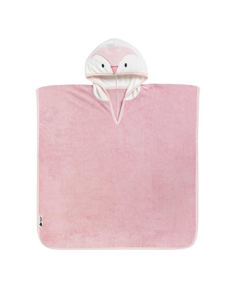 Toalla poncho Percy the pinguin Rosa